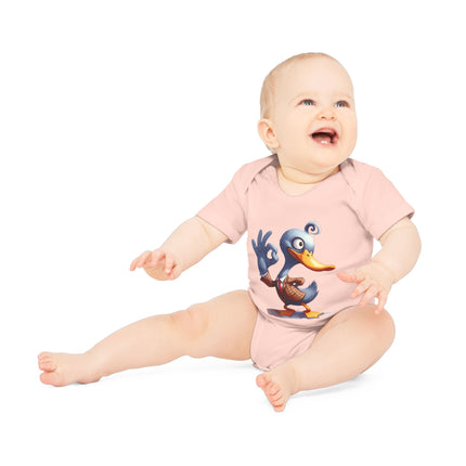 SnuggleNest Organic Baby Bodysuit (Short Sleeves) Duck