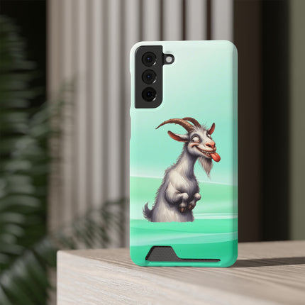 EnchantGuard Phone Case with Card Holder: Style Meets Functionality - Goat