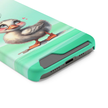 EnchantGuard Phone Case with Card Holder: Style Meets Functionality - Duck