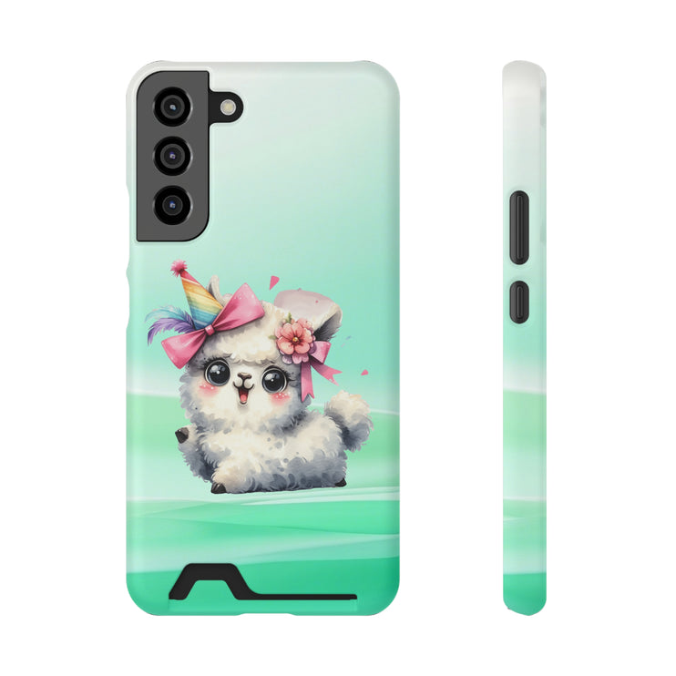 EnchantGuard Phone Case with Card Holder: Style Meets Functionality - Sheep