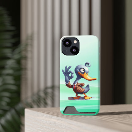 EnchantGuard Phone Case with Card Holder: Style Meets Functionality - Duck