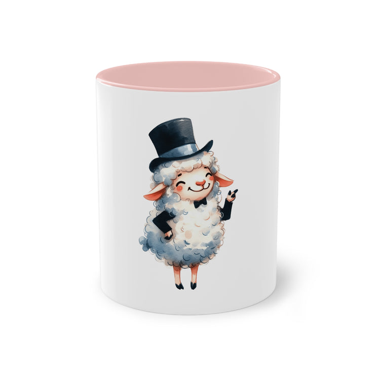 Harmony Two-Tone Coffee Mug: Sip in Style, Revel in Comfort - Sheep