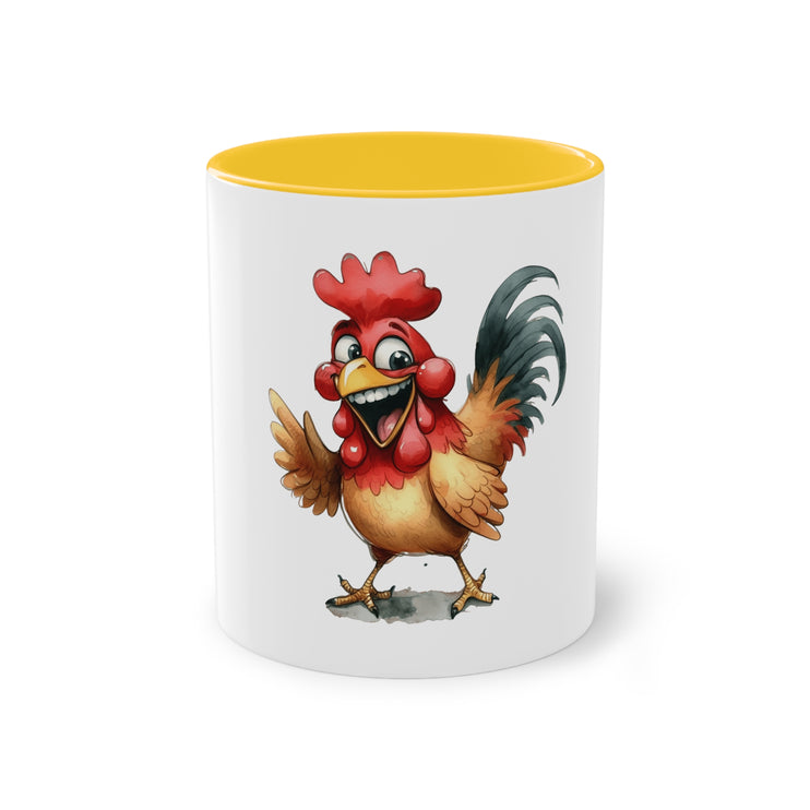 Harmony Two-Tone Coffee Mug: Sip in Style, Revel in Comfort - Chicken