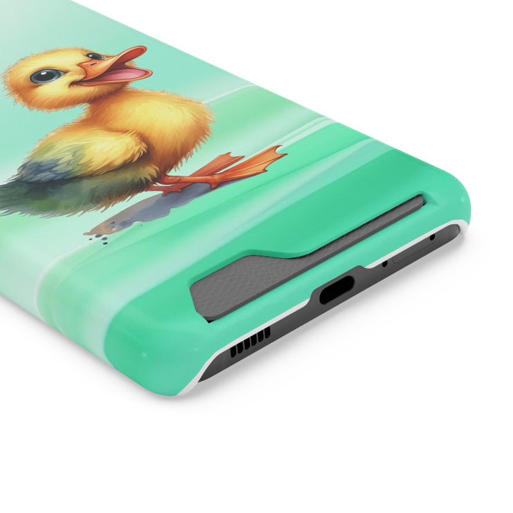 EnchantGuard Phone Case with Card Holder: Style Meets Functionality - Duck