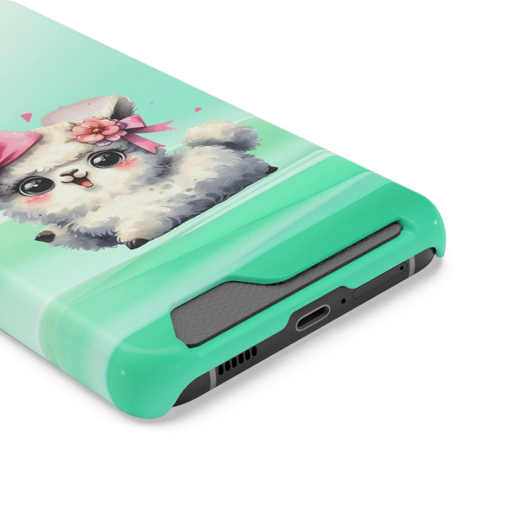 EnchantGuard Phone Case with Card Holder: Style Meets Functionality - Sheep