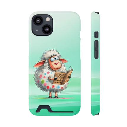 EnchantGuard Phone Case with Card Holder: Style Meets Functionality - Sheep