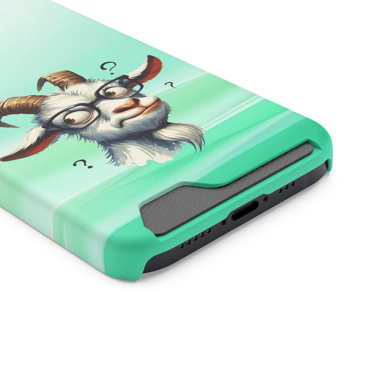 EnchantGuard Phone Case with Card Holder: Style Meets Functionality - Goat