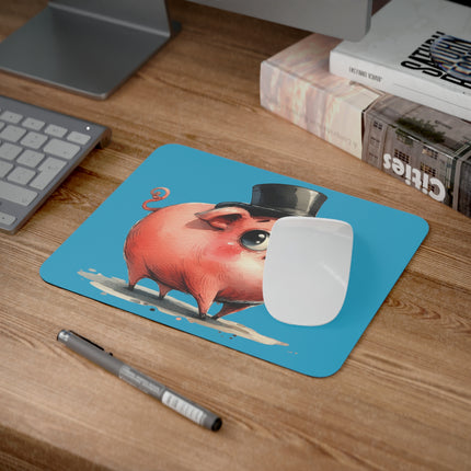 WhimsyWonder Desk Mouse Pad: Εξατομικευμένη γοητεία για το χώρο εργασίας σας - Χαριτωμένο χοίρο στο κορυφαίο καπέλο