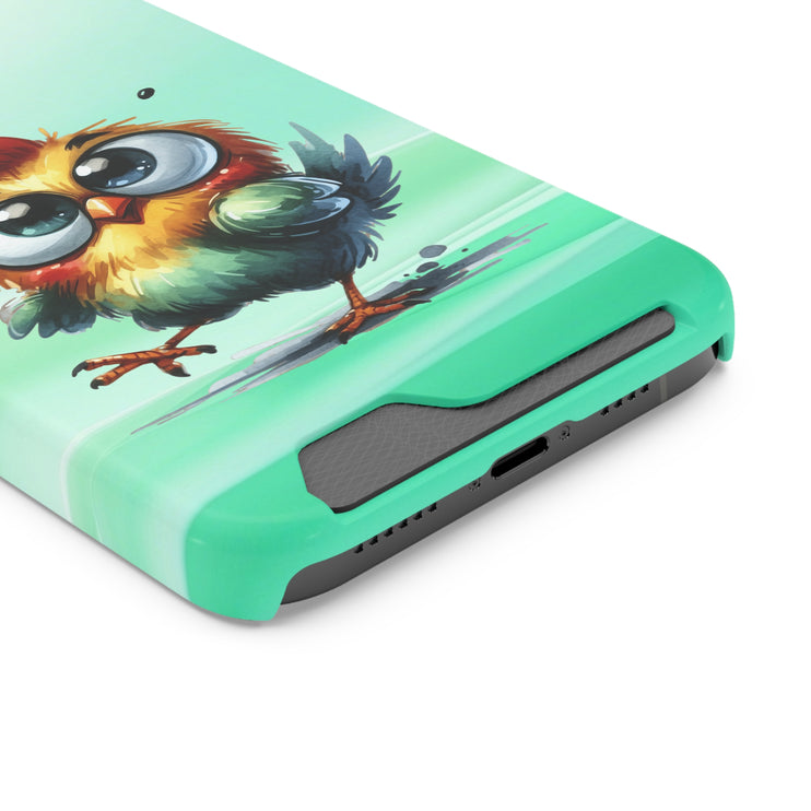 EnchantGuard Phone Case with Card Holder: Style Meets Functionality - Chicken