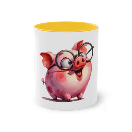 Harmony Two-Tone Coffee Mug: Sip in Style, Revel in Comfort - Pig