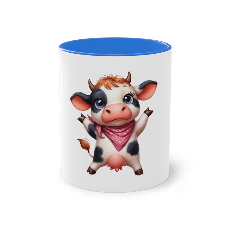 Harmony Two-Tone Coffee Mug: Sip in Style, Revel in Comfort - Cow