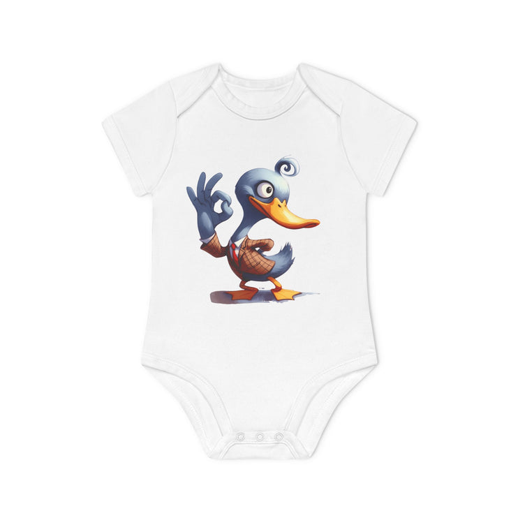 SnuggleNest Organic Baby Bodysuit (Short Sleeves) Duck