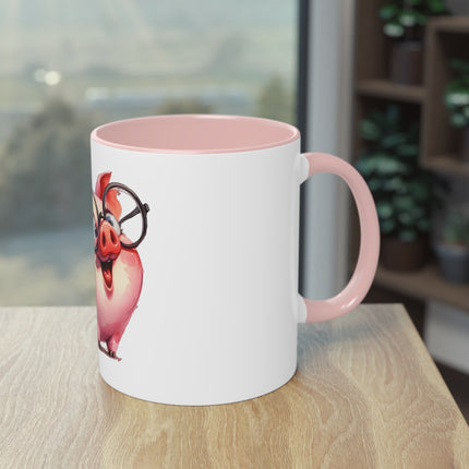 Harmony Two-Tone Coffee Mug: Sip in Style, Revel in Comfort - Pig