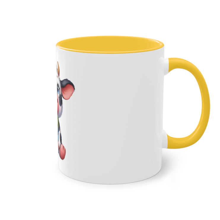 Harmony Two-Tone Coffee Mug: Sip in Style, Revel in Comfort - Cow