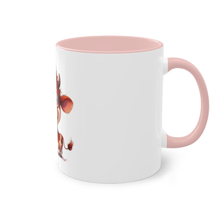 Harmony Two-Tone Coffee Mug: Sip in Style, Revel in Comfort - Cow