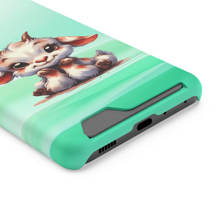 EnchantGuard Phone Case with Card Holder: Style Meets Functionality - Goat