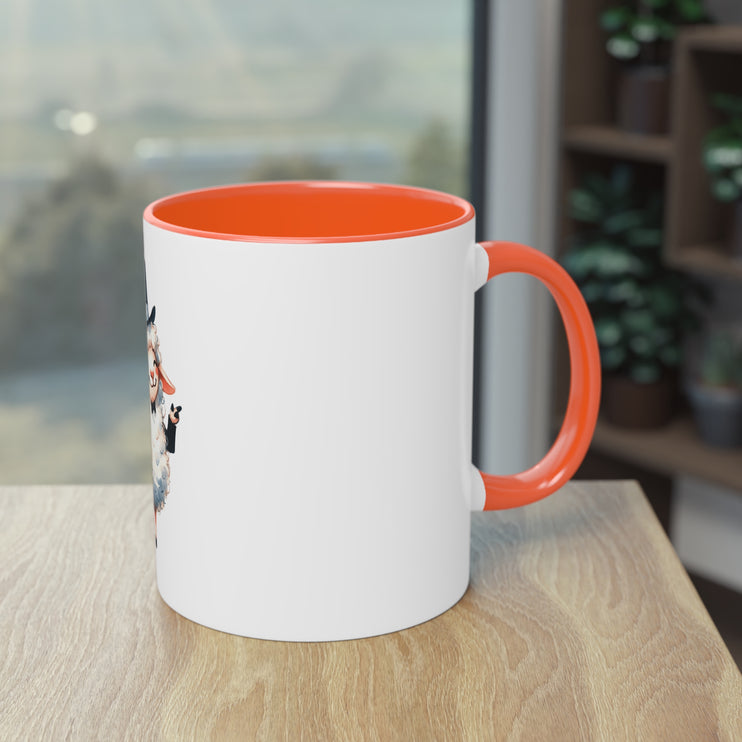 Harmony Two-Tone Coffee Mug: Sip in Style, Revel in Comfort - Sheep