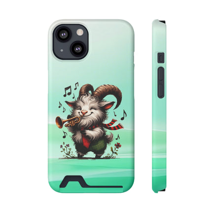 EnchantGuard Phone Case with Card Holder: Style Meets Functionality - Goat