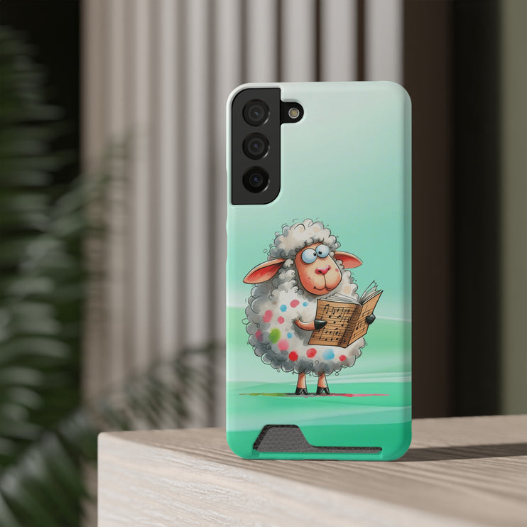 EnchantGuard Phone Case with Card Holder: Style Meets Functionality - Sheep