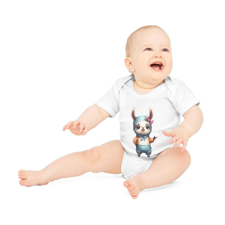 SnuggleNest Organic Baby Bodysuit (Short Sleeves) Sheep