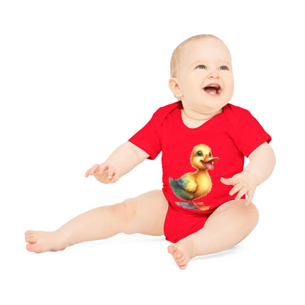 SnuggleNest Organic Baby Bodysuit (Short Sleeves) Duck