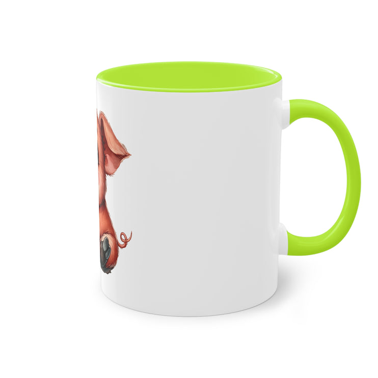 Harmony Two-Tone Coffee Mug: Sip in Style, Revel in Comfort - Pig