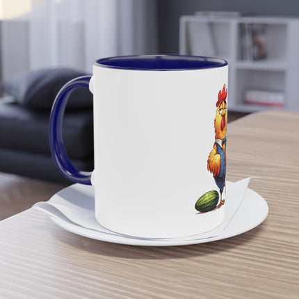 Harmony Two-Tone Coffee Mug: Sip in Style, Revel in Comfort - Rooster