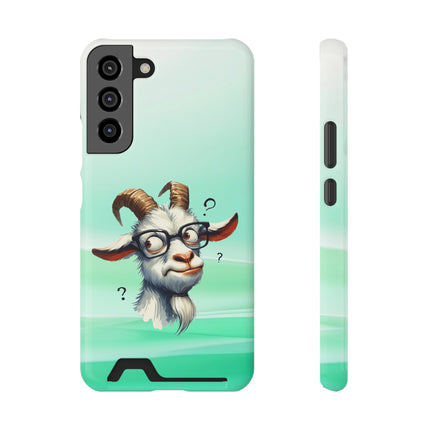 EnchantGuard Phone Case with Card Holder: Style Meets Functionality - Goat