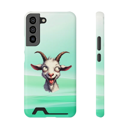 EnchantGuard Phone Case with Card Holder: Style Meets Functionality - Goat