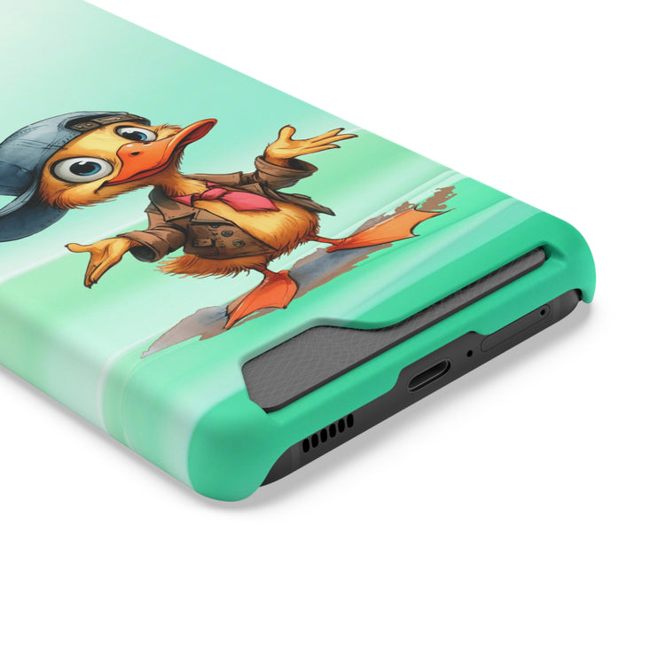 EnchantGuard Phone Case with Card Holder: Style Meets Functionality - Duck