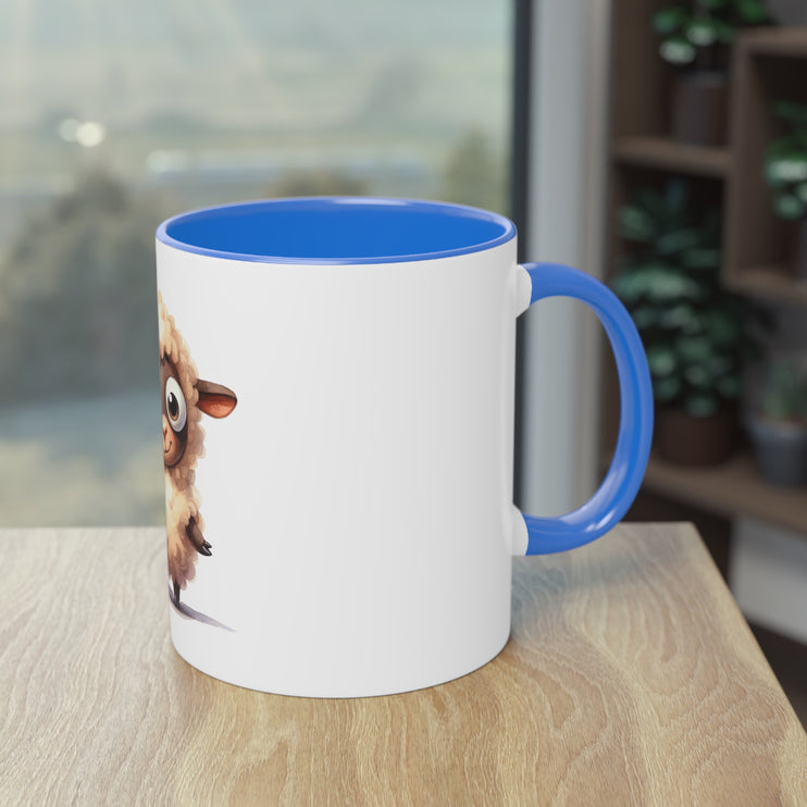 Harmony Two-Tone Coffee Mug: Sip in Style, Revel in Comfort - Sheep