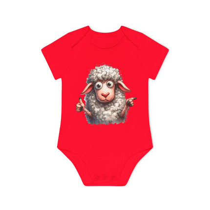 SnuggleNest Organic Baby Bodysuit (Short Sleeves) Sheep