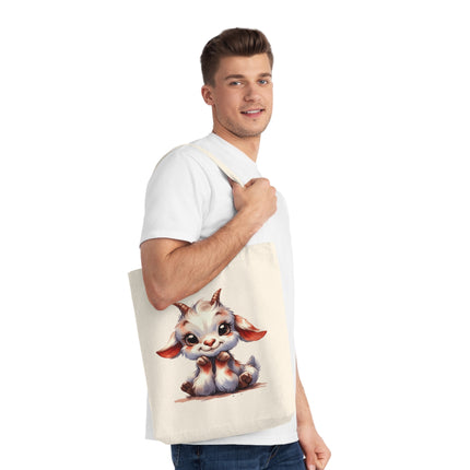 قماش SustainStyle Tote Bag: أزياء صديقة للبيئة - Cute baby Goat