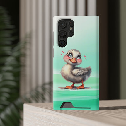 EnchantGuard Phone Case with Card Holder: Style Meets Functionality - Duck