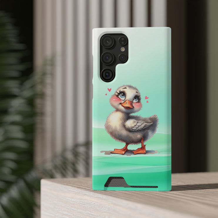 EnchantGuard Phone Case with Card Holder: Style Meets Functionality - Duck