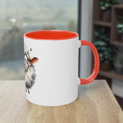 Harmony Two-Tone Coffee Mug: Sip in Style, Revel in Comfort - Sheep