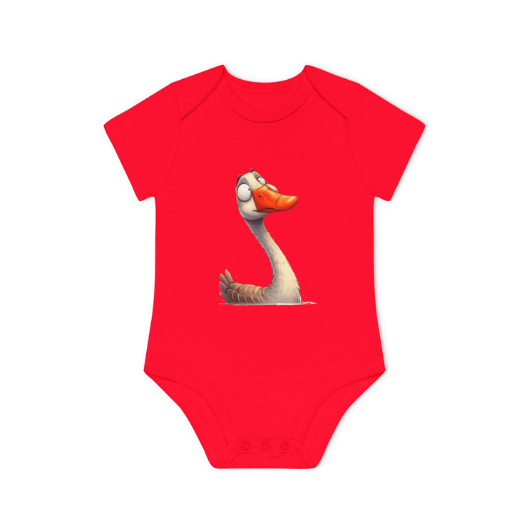 SnuggleNest Organic Baby Bodysuit (Short Sleeves) Swan