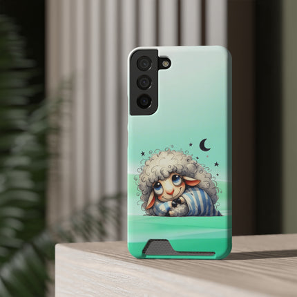 EnchantGuard Phone Case with Card Holder: Style Meets Functionality - Sheep