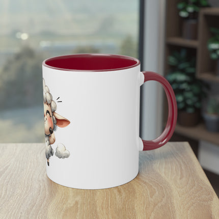 Harmony Two-Tone Coffee Mug: Sip in Style, Revel in Comfort - Sheep