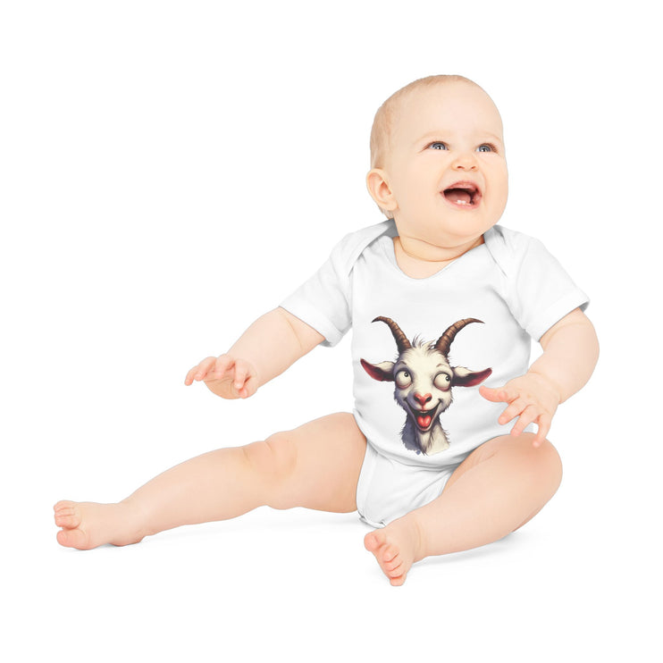 SnuggleNest Organic Baby Bodysuit (Short Sleeves) Goat