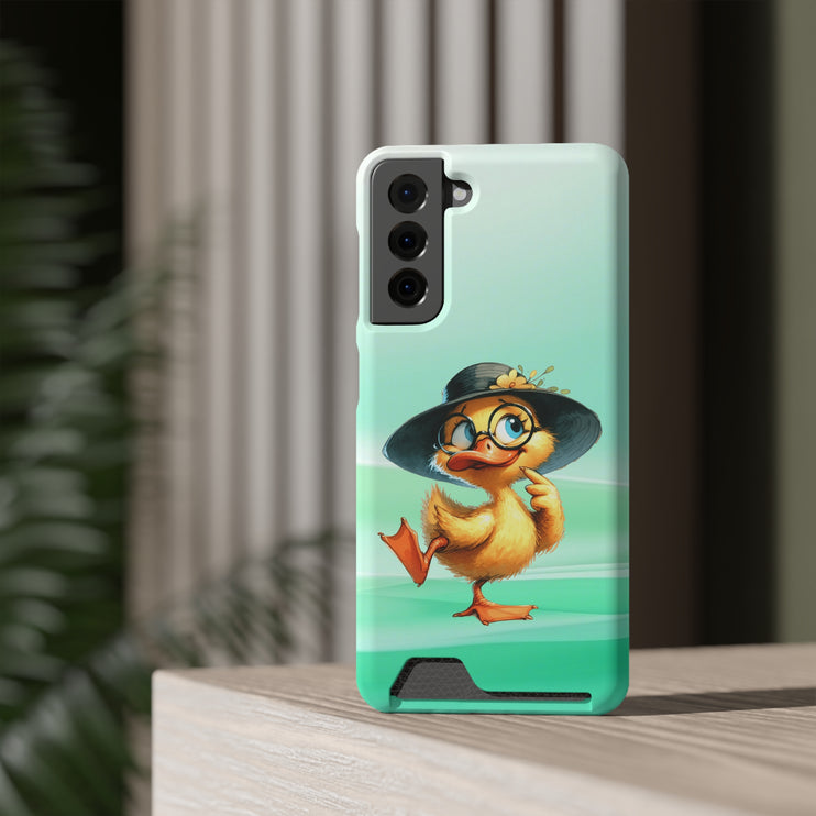 EnchantGuard Phone Case with Card Holder: Style Meets Functionality - Duck