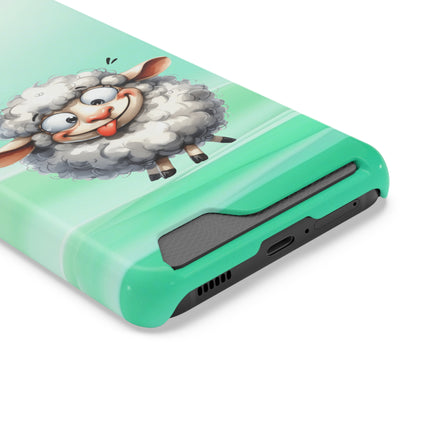 EnchantGuard Phone Case with Card Holder: Style Meets Functionality - Sheep