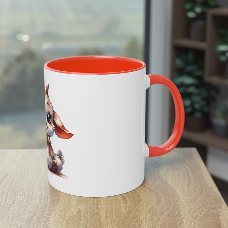 Harmony Two-Tone Coffee Mug: Sip in Style, Revel in Comfort - Goat