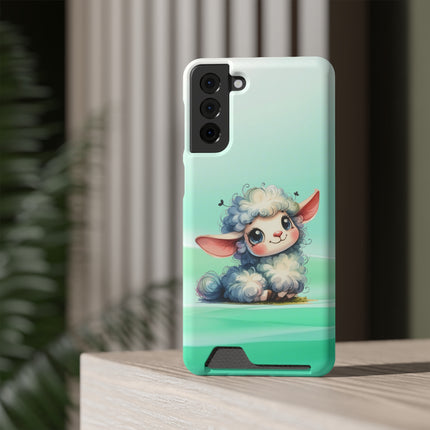 EnchantGuard Phone Case with Card Holder: Style Meets Functionality - Sheep