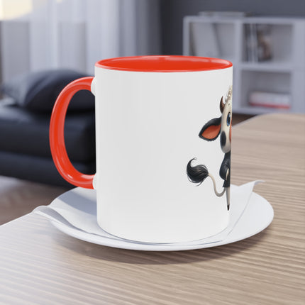 Harmony Two-Tone Coffee Mug: Sip in Style, Revel in Comfort - Cow