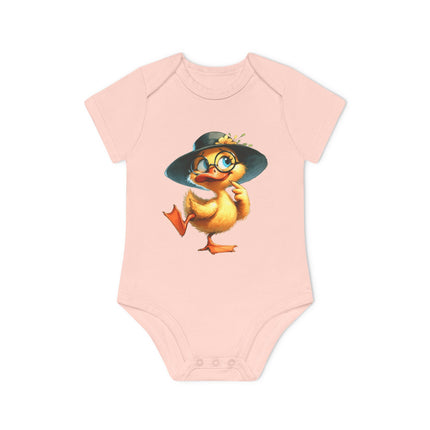 SnuggleNest Organic Baby Bodysuit (Short Sleeves) Duck