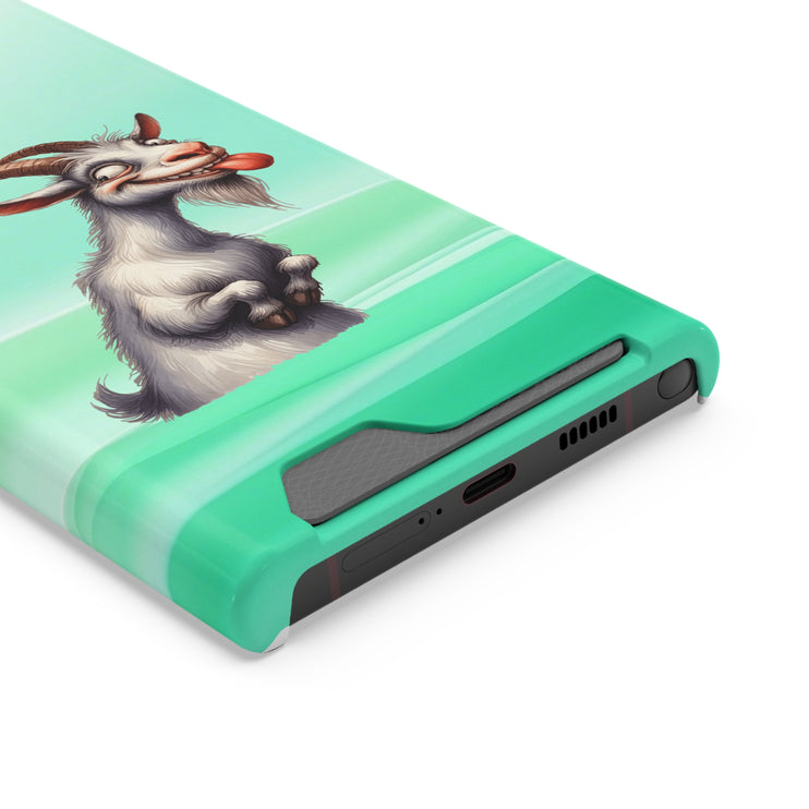 EnchantGuard Phone Case with Card Holder: Style Meets Functionality - Goat