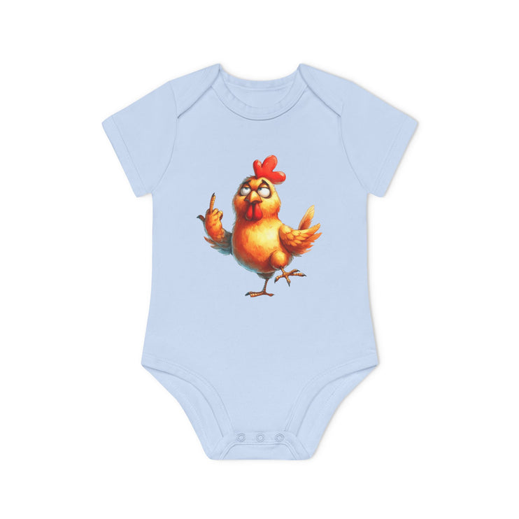 SnuggleNest Organic Baby Bodysuit (Short Sleeves)  Chicken