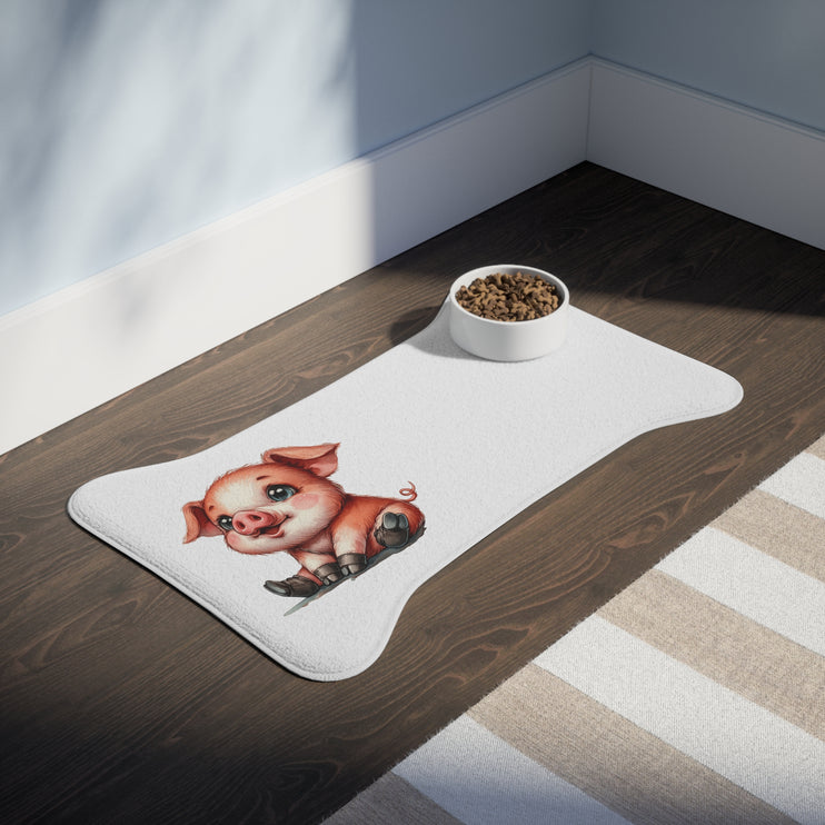 CharmPaws Pet Feeding Mats: Keep Mealtime Mess-Free & Stylish! - Pig