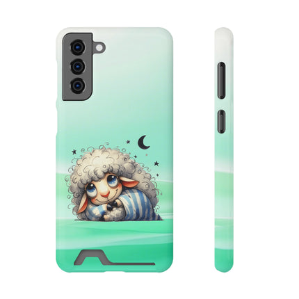 EnchantGuard Phone Case with Card Holder: Style Meets Functionality - Sheep